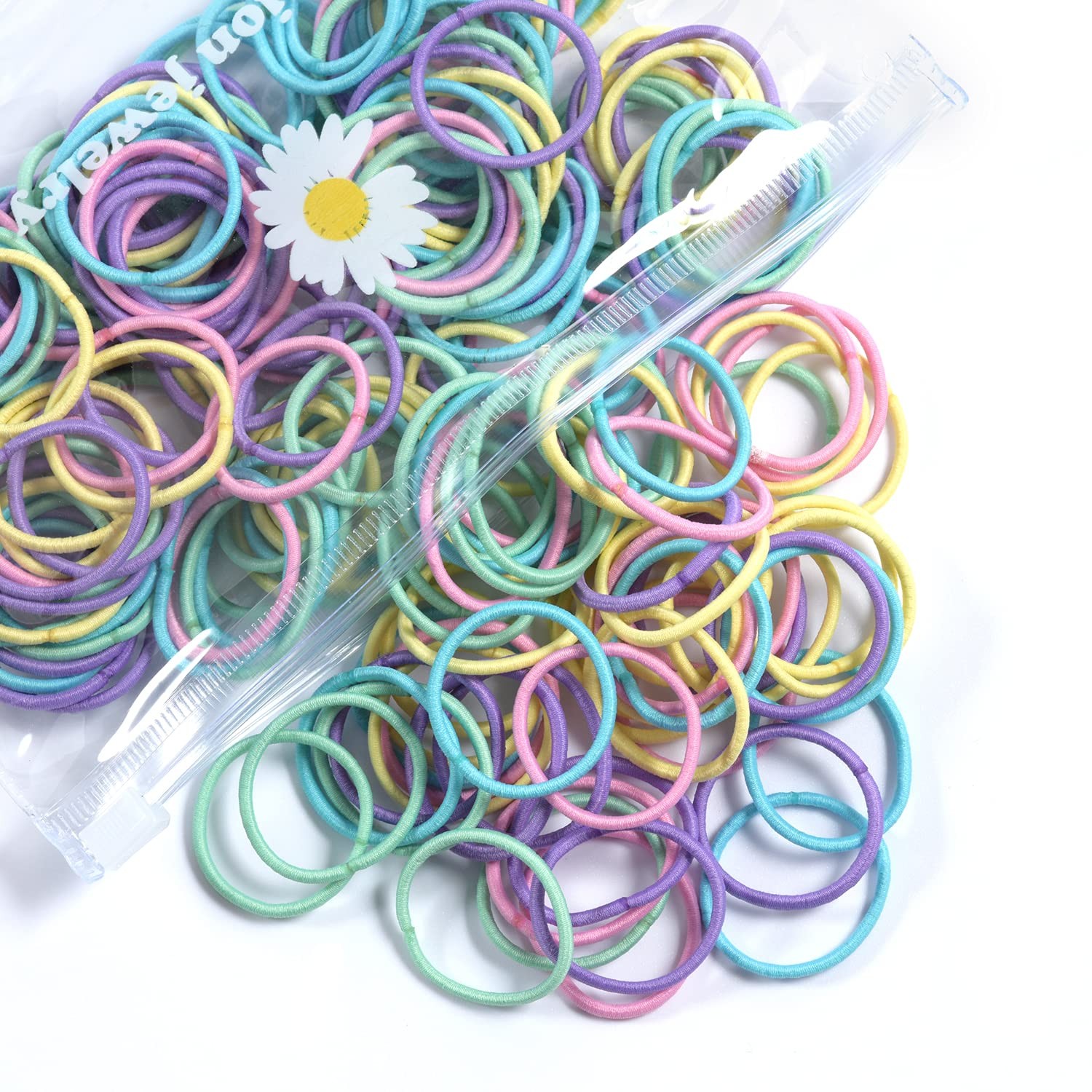 Small Hair Elastics For Girls Soft And Comfy Rubber Bands 100 Pcs Hair Ties Mult