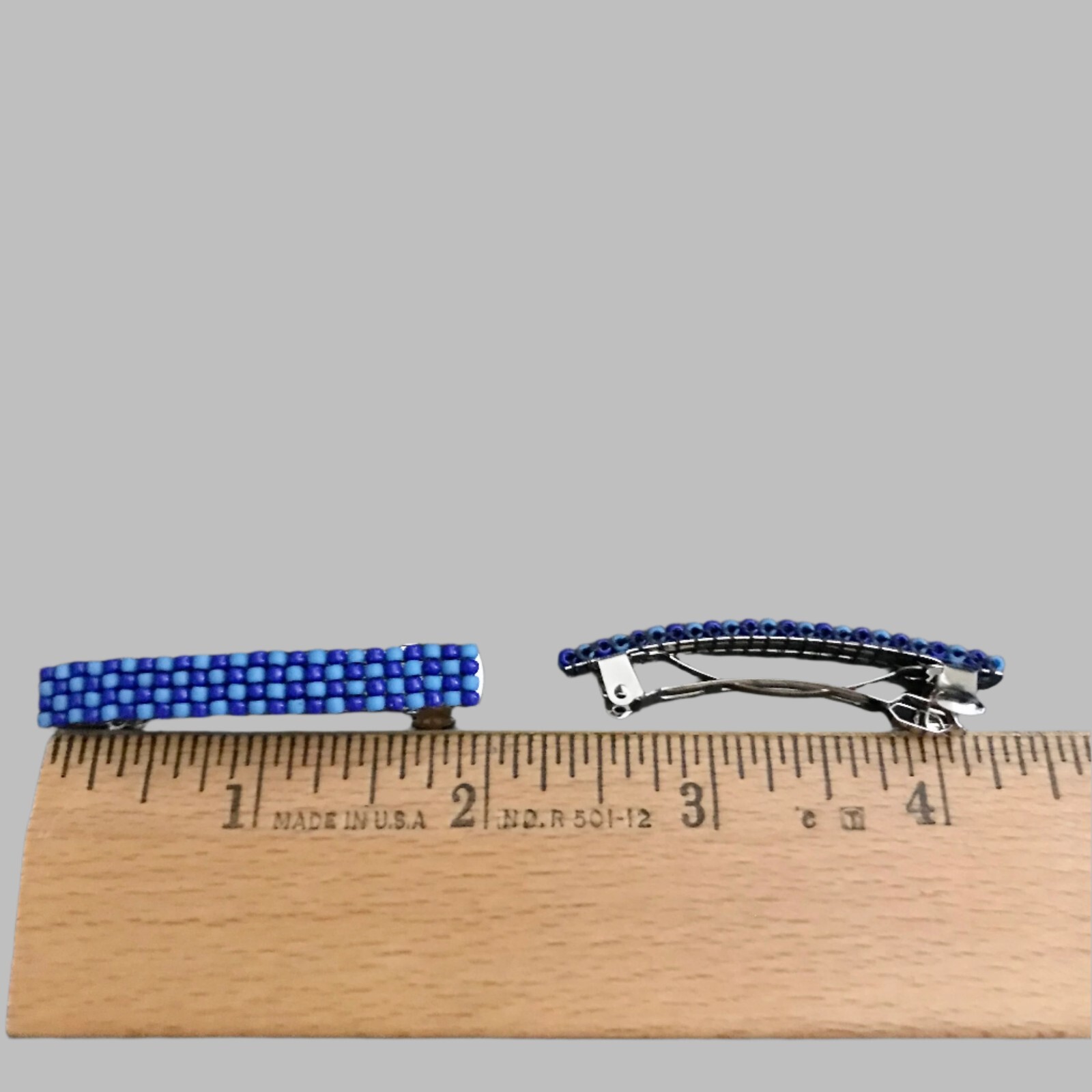 Blue Mix Small French Style Barrettes, Multi Color, 50mm