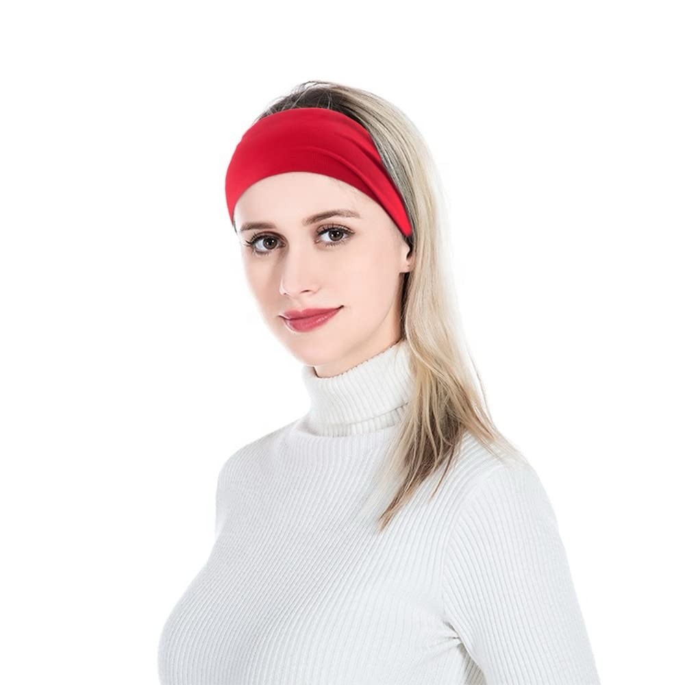 **12 PACK** Headband Athletic Stretchy 5 inch Yoga Headband, Multiple Colors