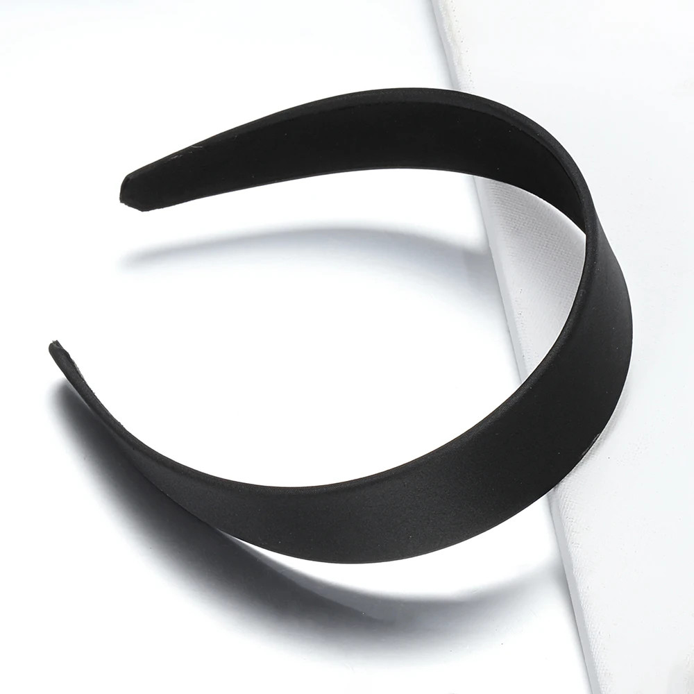 1PC Black Full Wrap Cloth Plastic Headband 1.5-4Mm Wide Headband Base for Women,