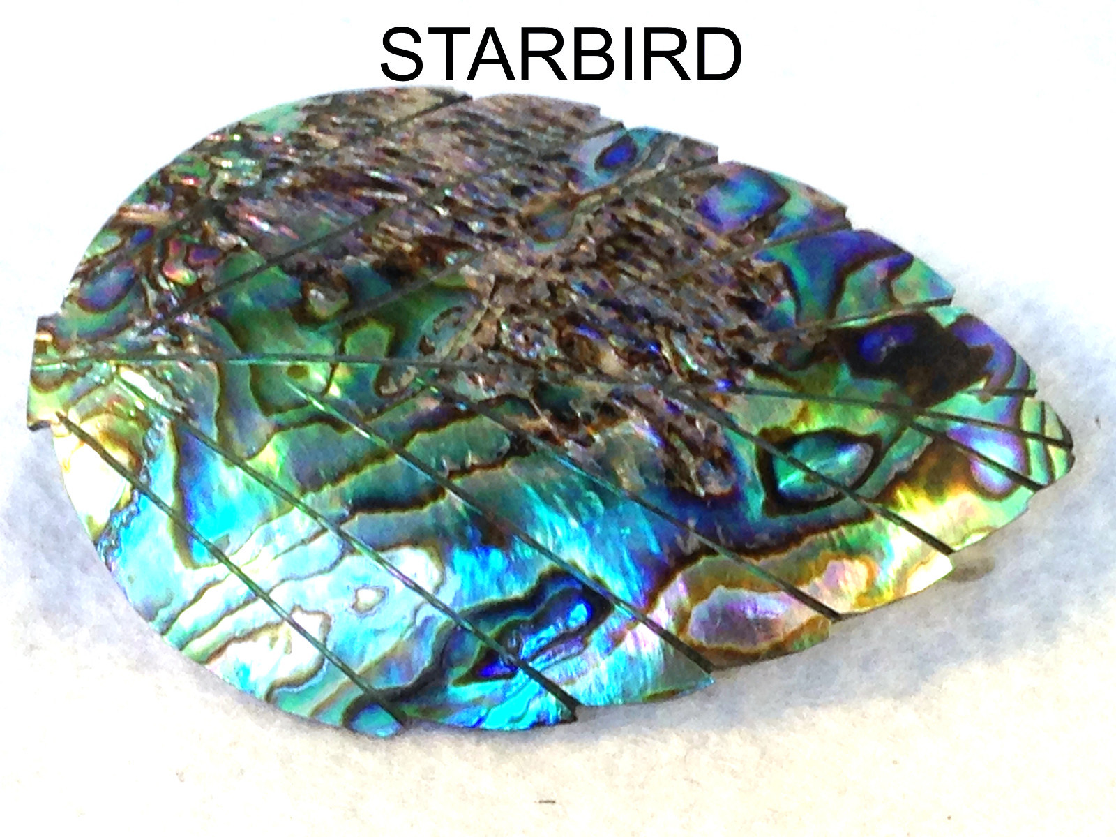 ABALONE BLUE PAUA SEASHELL HAIR BARRETTE 80’s VINTAGE