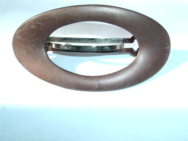 VINTAGE CHOCOLATE CELLULOID FRENCH HAIR BARRETTE