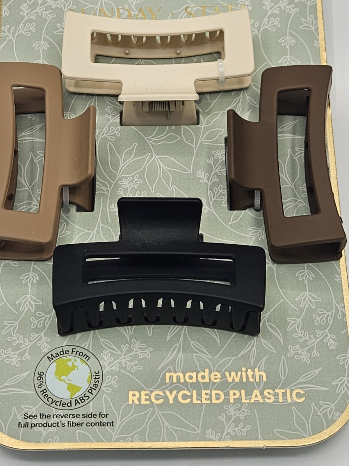 NEW 4 Pc Set Sunday State Hair Clips Medium Size 3.25″ L X 1″ W Simple Ellegant