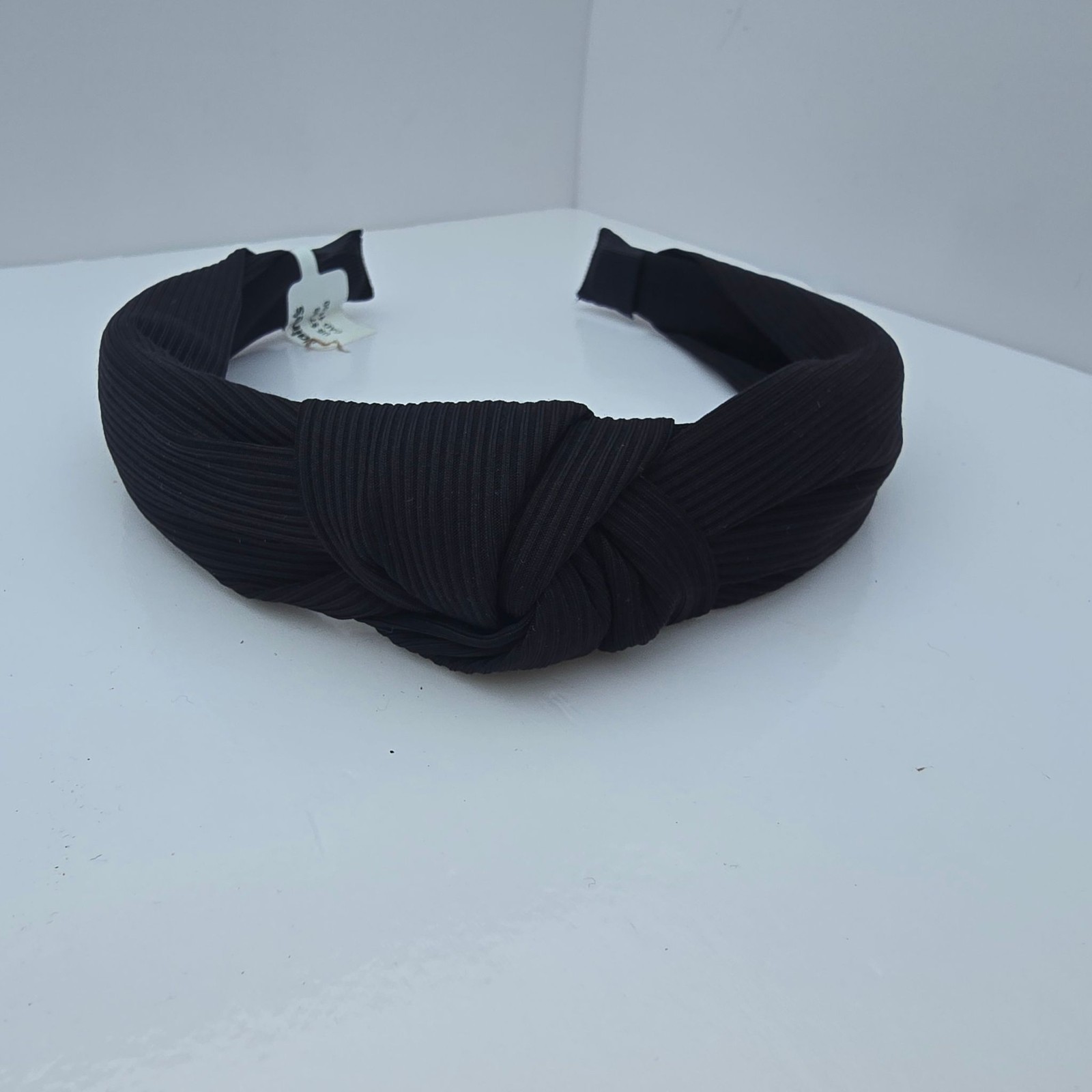 Knotted Headband Claires Womens Black Ribbed Fabric Wide Band Top Knot