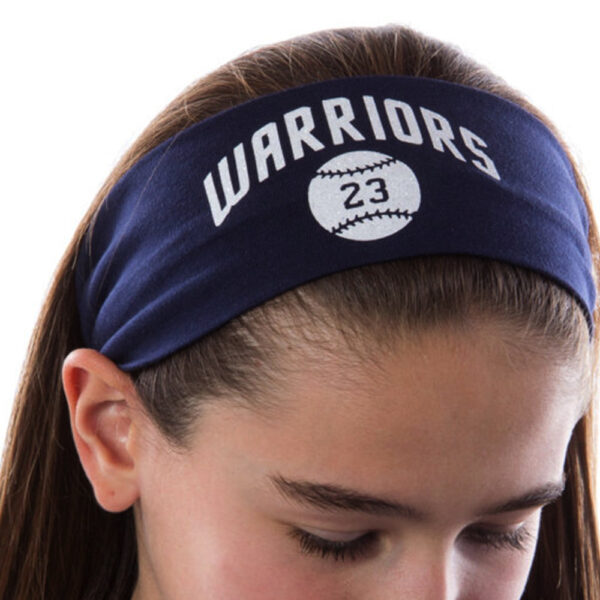 Softball Headband Personalized with Your Custom Name & Number in GLITTER Vinyl