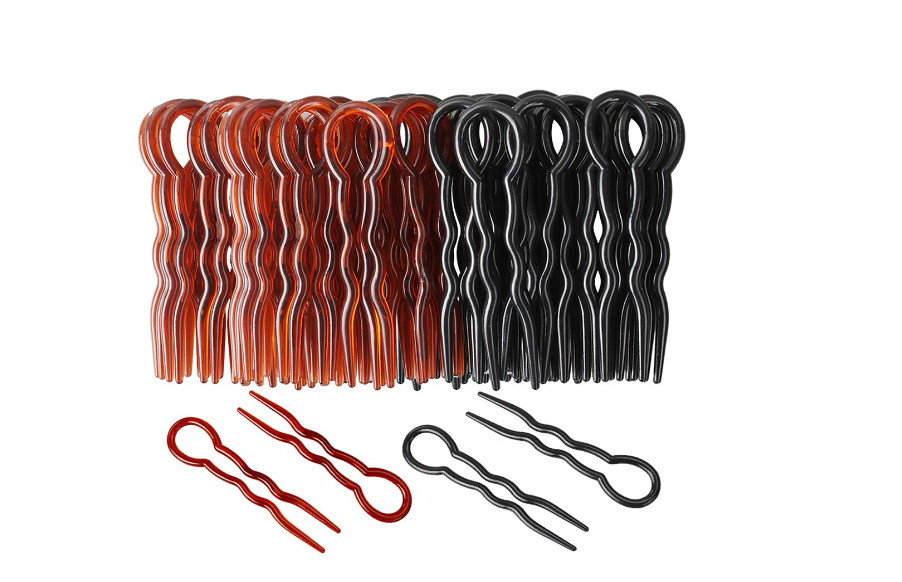 U Shaped Hair Pins Spiral Braid Twist Plastic Lightweight Portable Styling 40 Pc