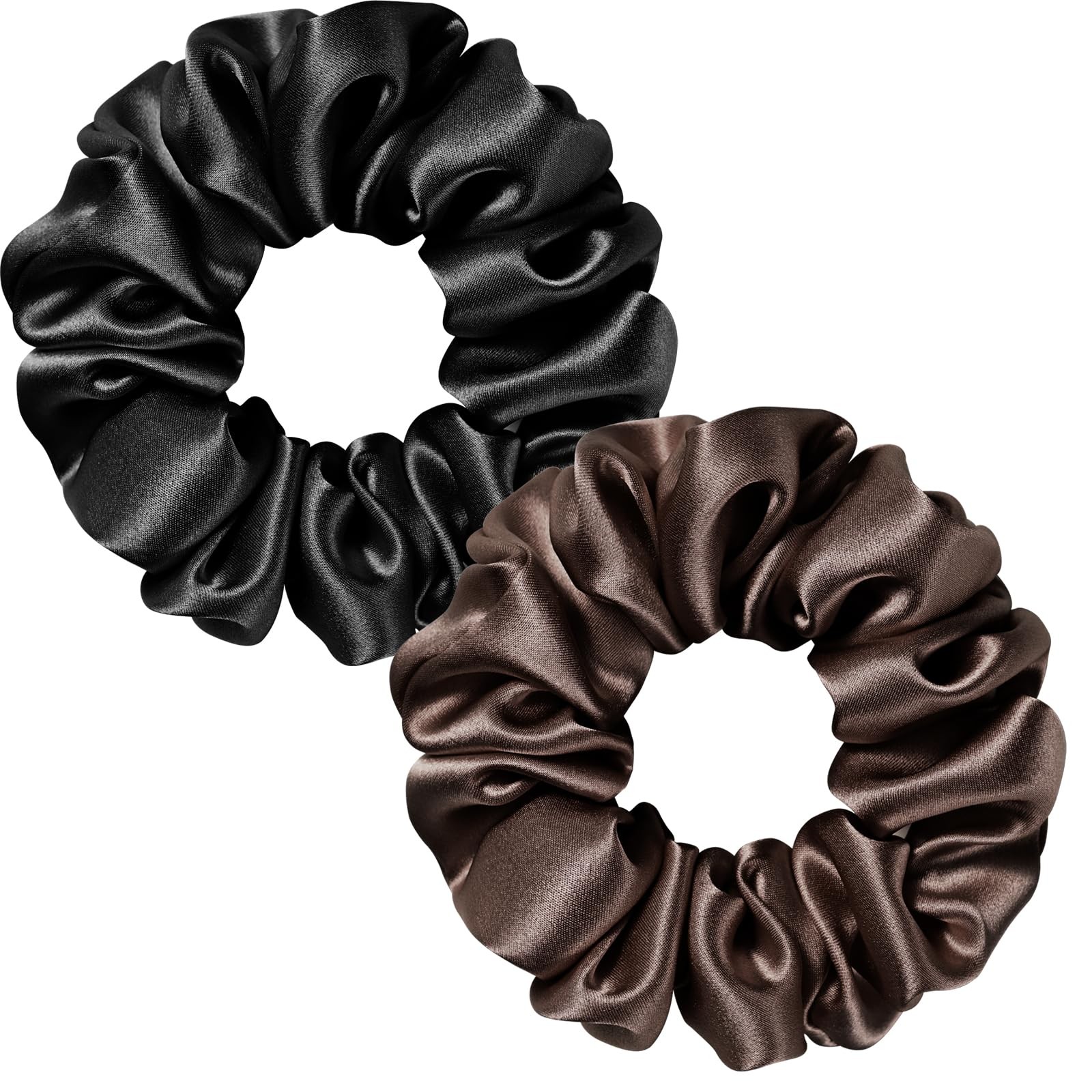 QYTRILI Silk Scrunchie 1.4″ Medium Wide 6A 22 Momme 100% Mulberry Silk Hair T…
