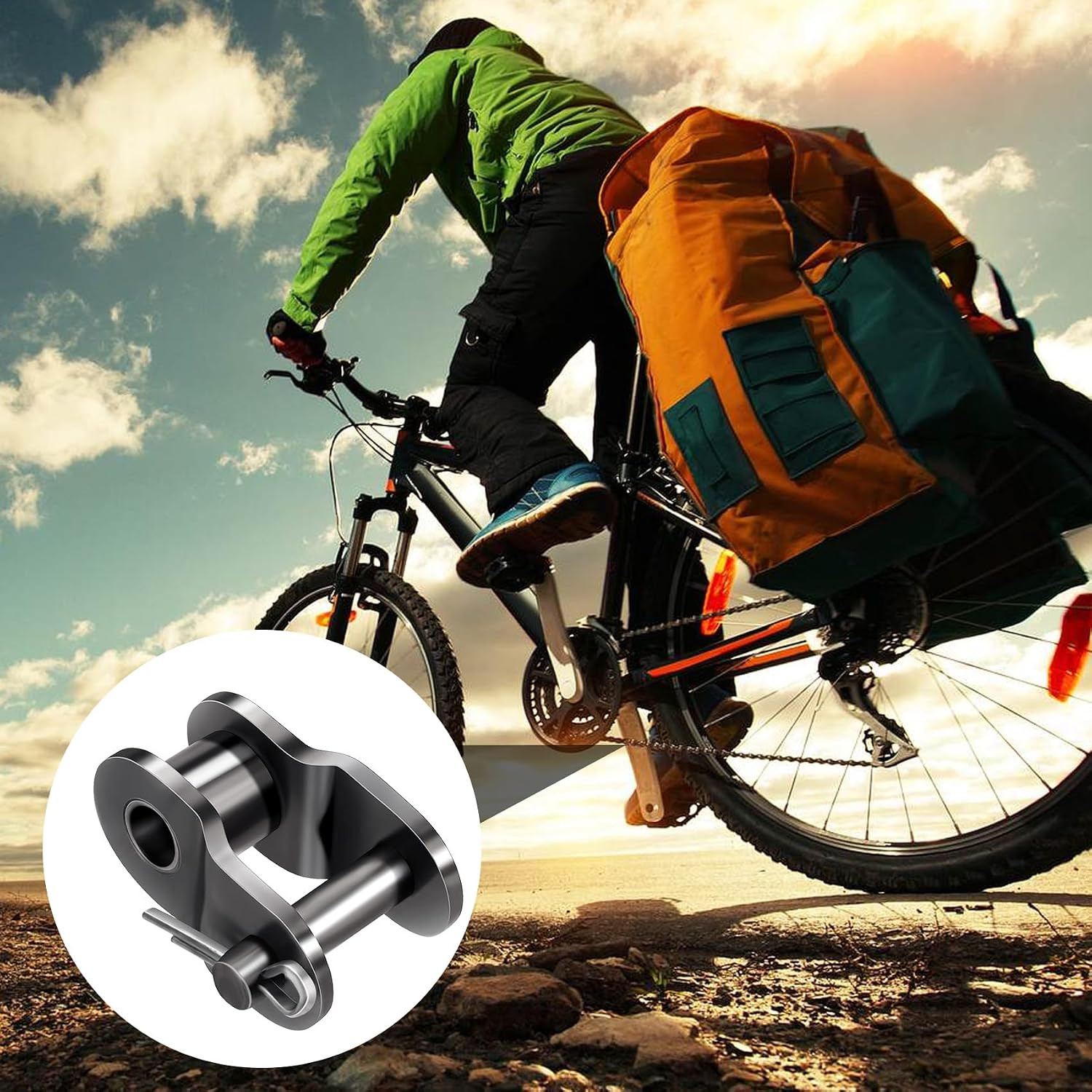 8Pcs #40 Roller Chain Offset Link, Carbon Steel Crank Link, Standard Chain End C