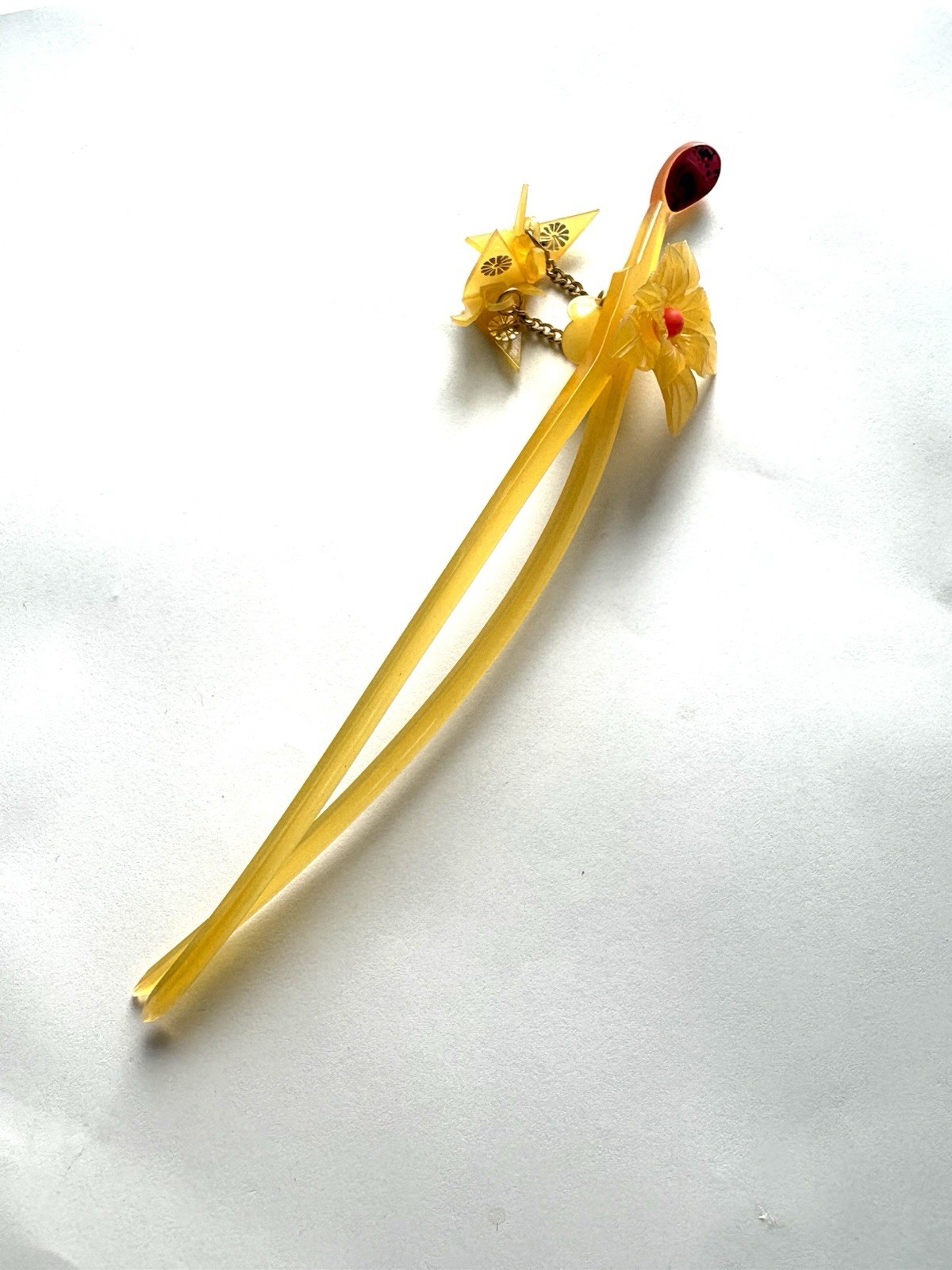 Vintage Tortoiseshell Style Kanzashi Hair Stick Hair Accessory 16cm