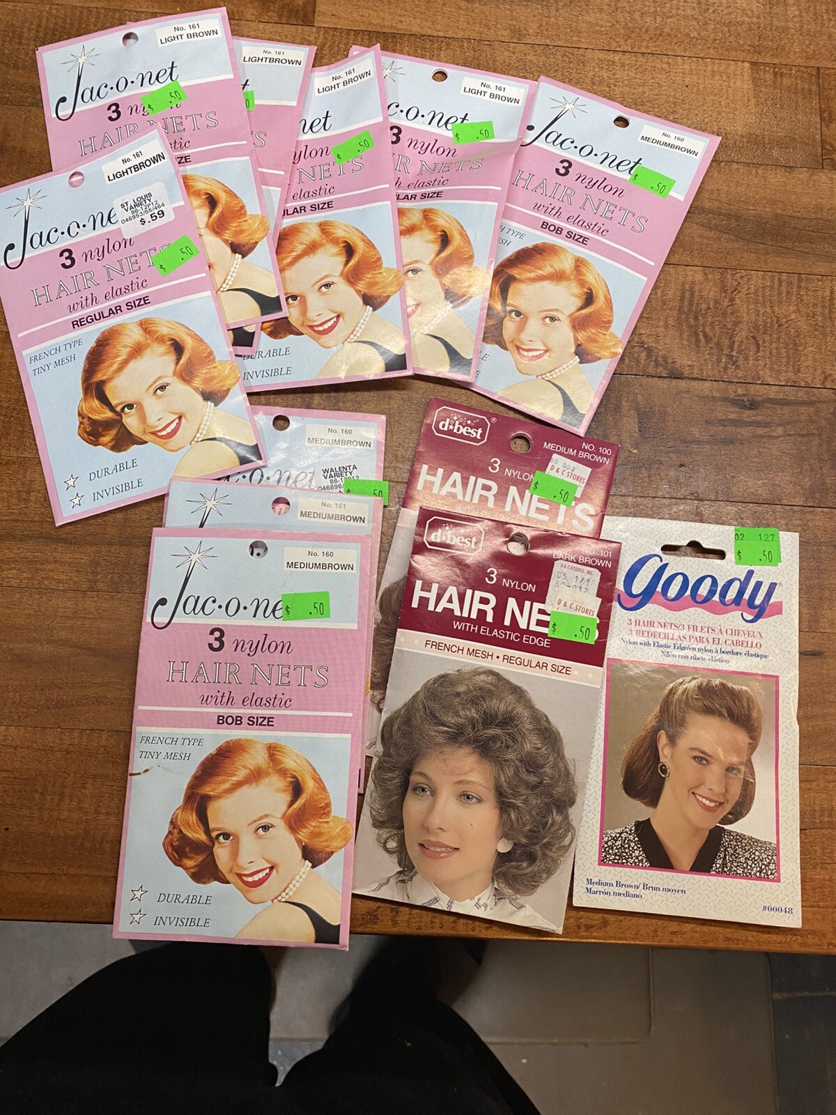 Jac-O-Net Lot NOS Hair Net with Elastic #161 Bob size Brown dance Goody Dbest