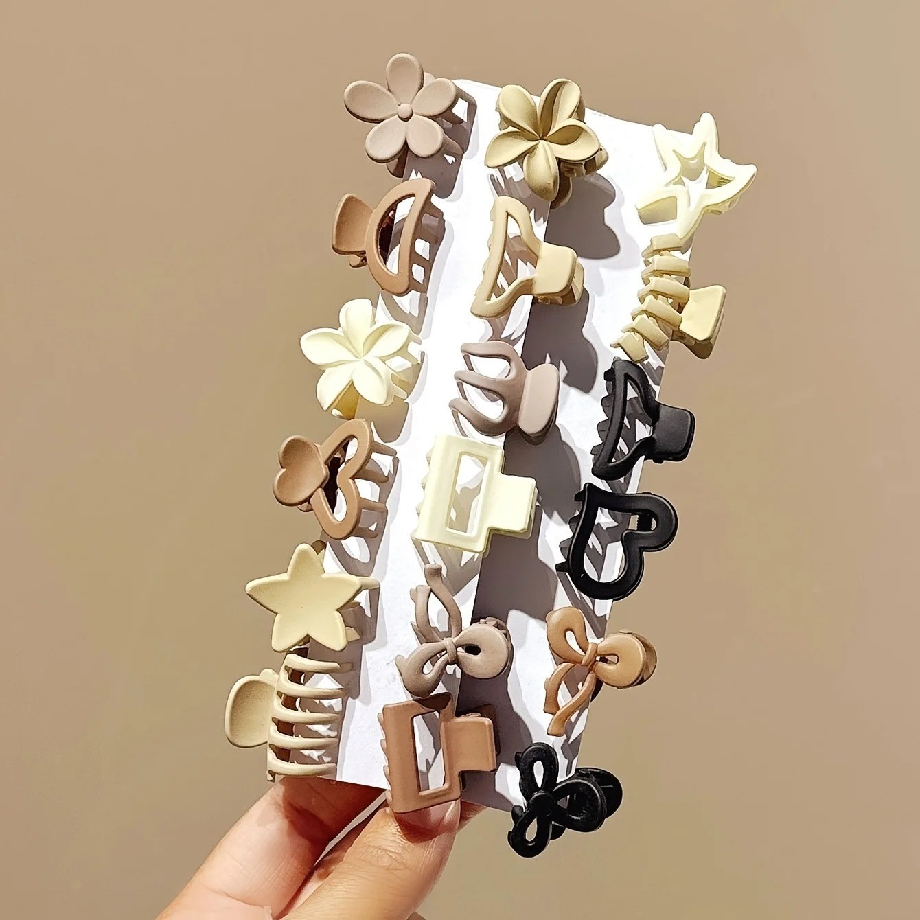 5-30PCS Beige Mini Hair Clips Cute Girls Hair Claws Mixed Pack Set