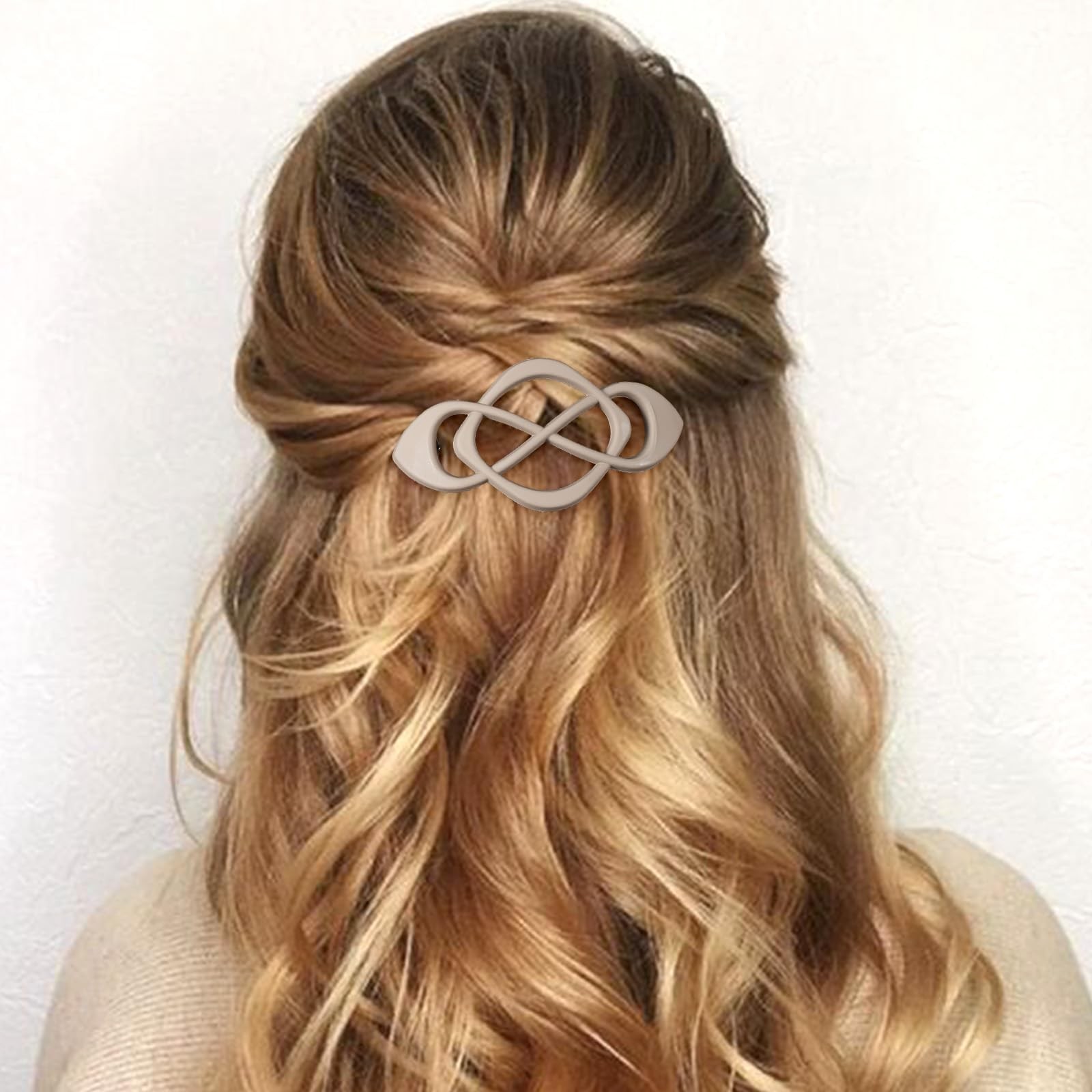 Ymapinc 2Pcs French Hair Barrettes 1 Count (Pack of 2), Light Brown +