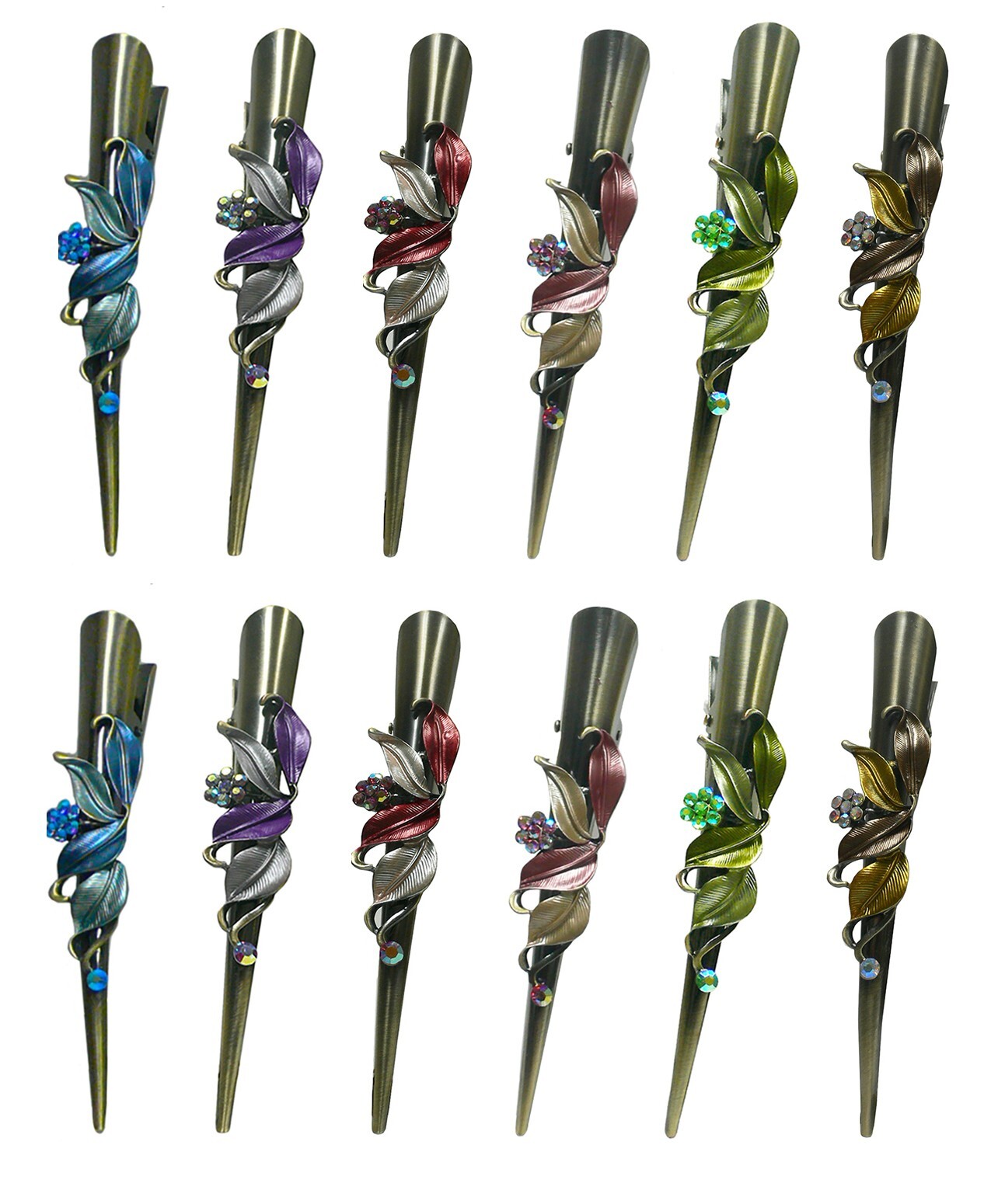 Wholesale Dz Pack Flower Alligator Duck Bill Clips Beak Clips YY86155-1-D