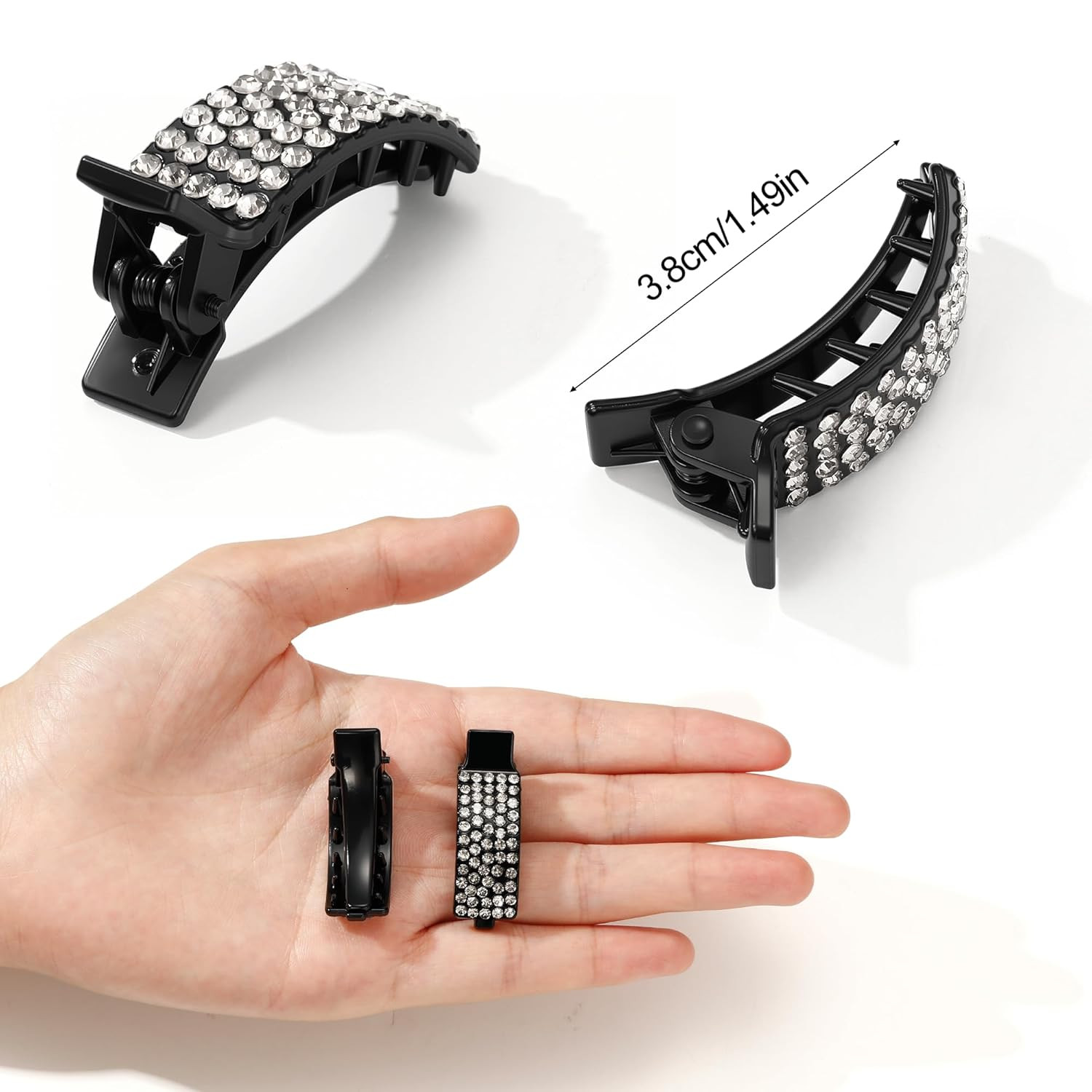 10 Pcs Small Rhinestone Hair Clips for Women Mixcolor Hair Clips for Styling Cut