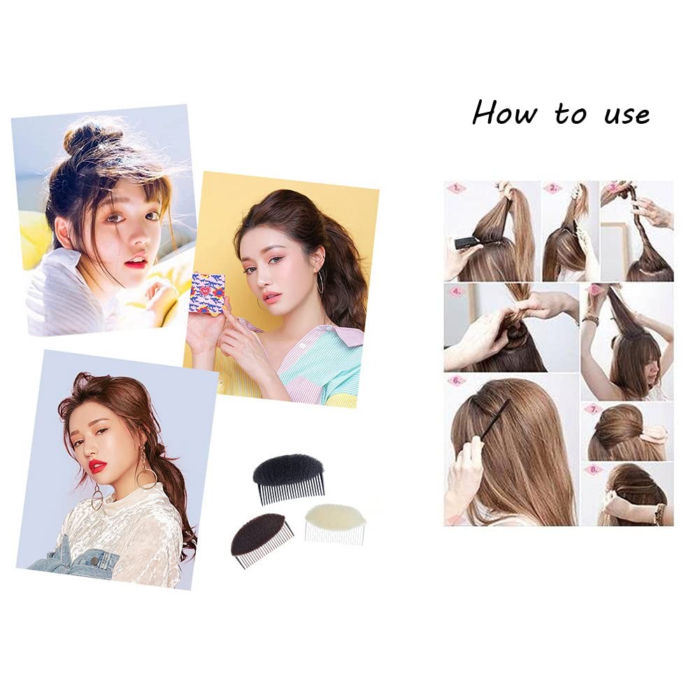 2Pcs Bump It Up Volume Hair Base Inserts 10.5cm x 6.5cm/4” x 2.6”, Brown