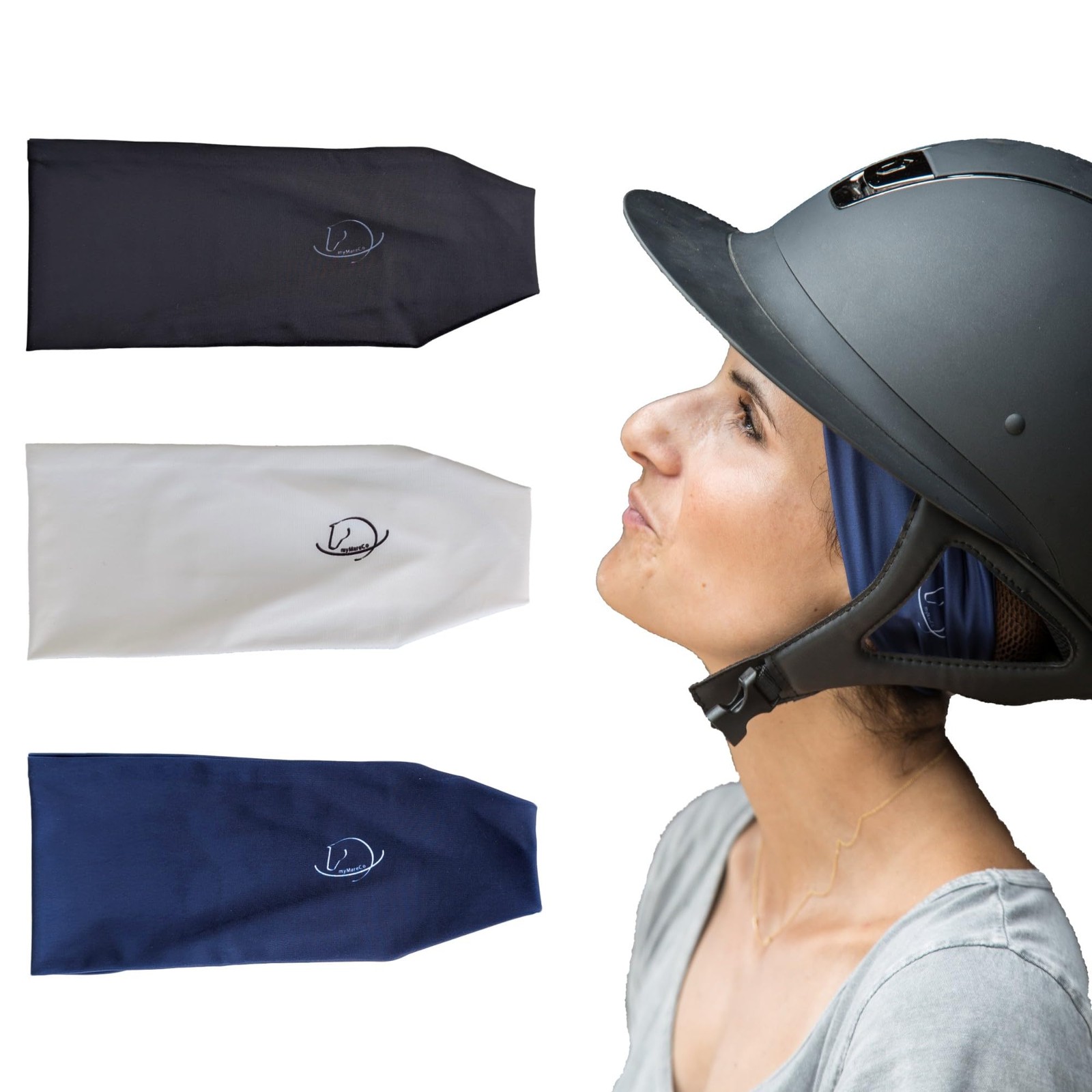 Equestrian Headbands Designed to Wick Moisture and Protect Hair Under Helmets…