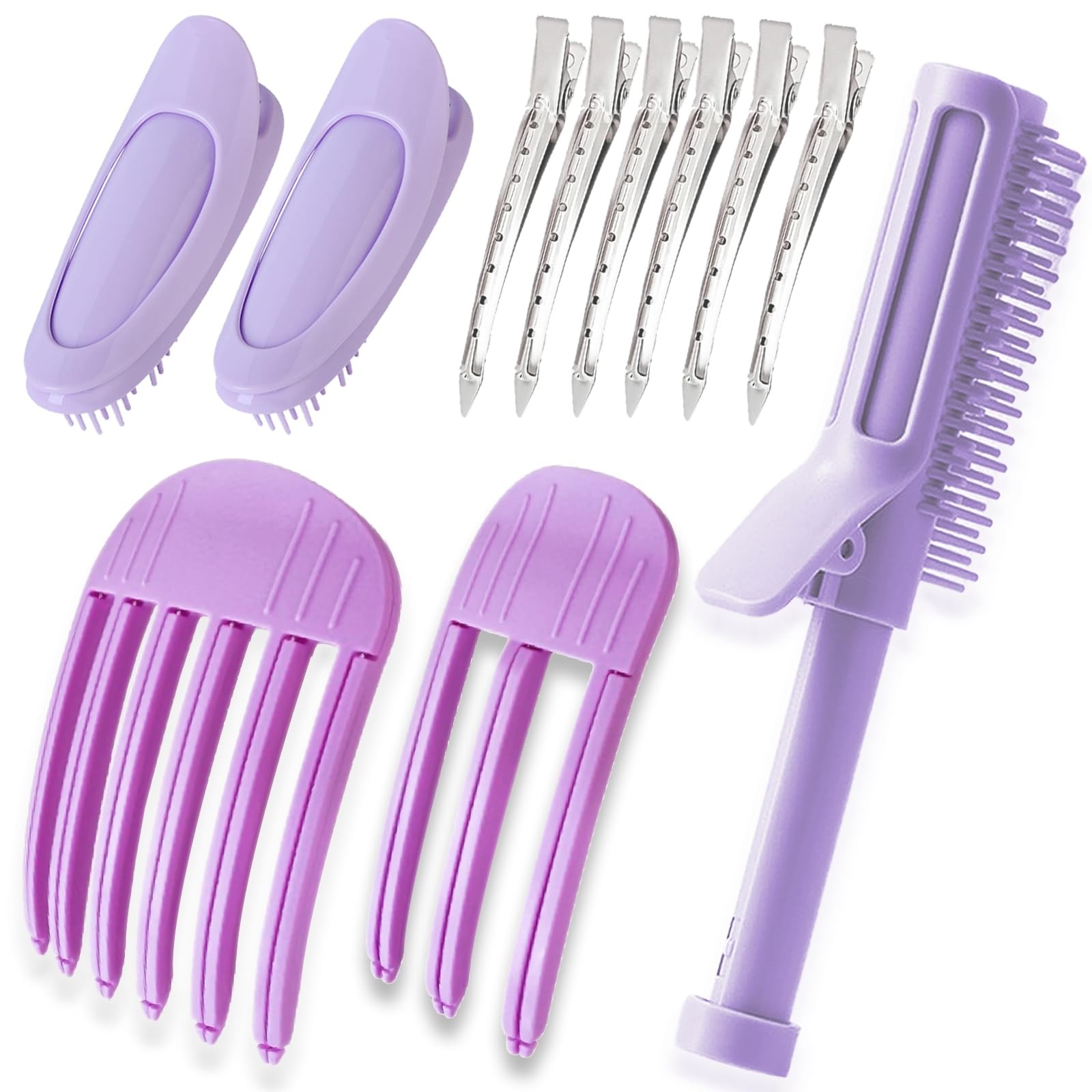 11pcs purple Hair Root Fluffy Clip, Styling Medium (pack of 11), Purple