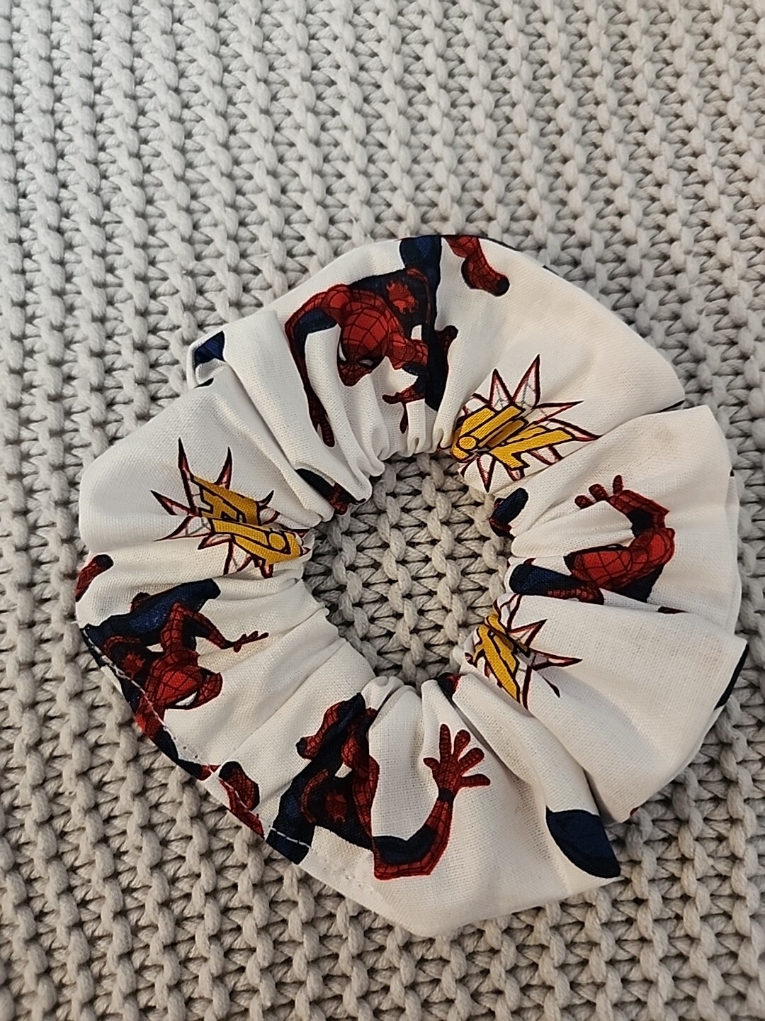 Handmade Hair Scrunchie Spider Man theme