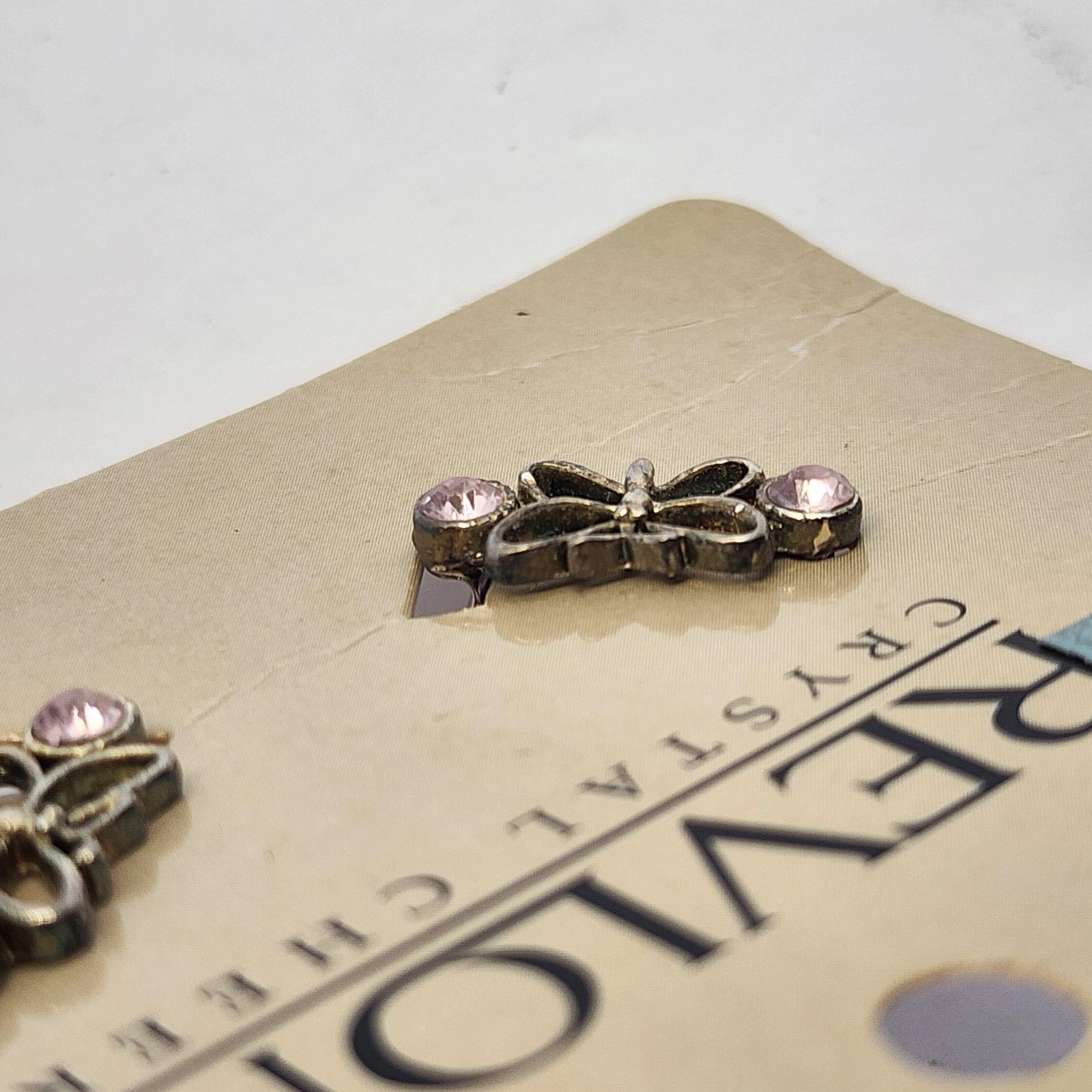 Vintage Revlon Barrettes Womens Bling Butterfly Crystal Cheer Jean Wire Hair Y2k