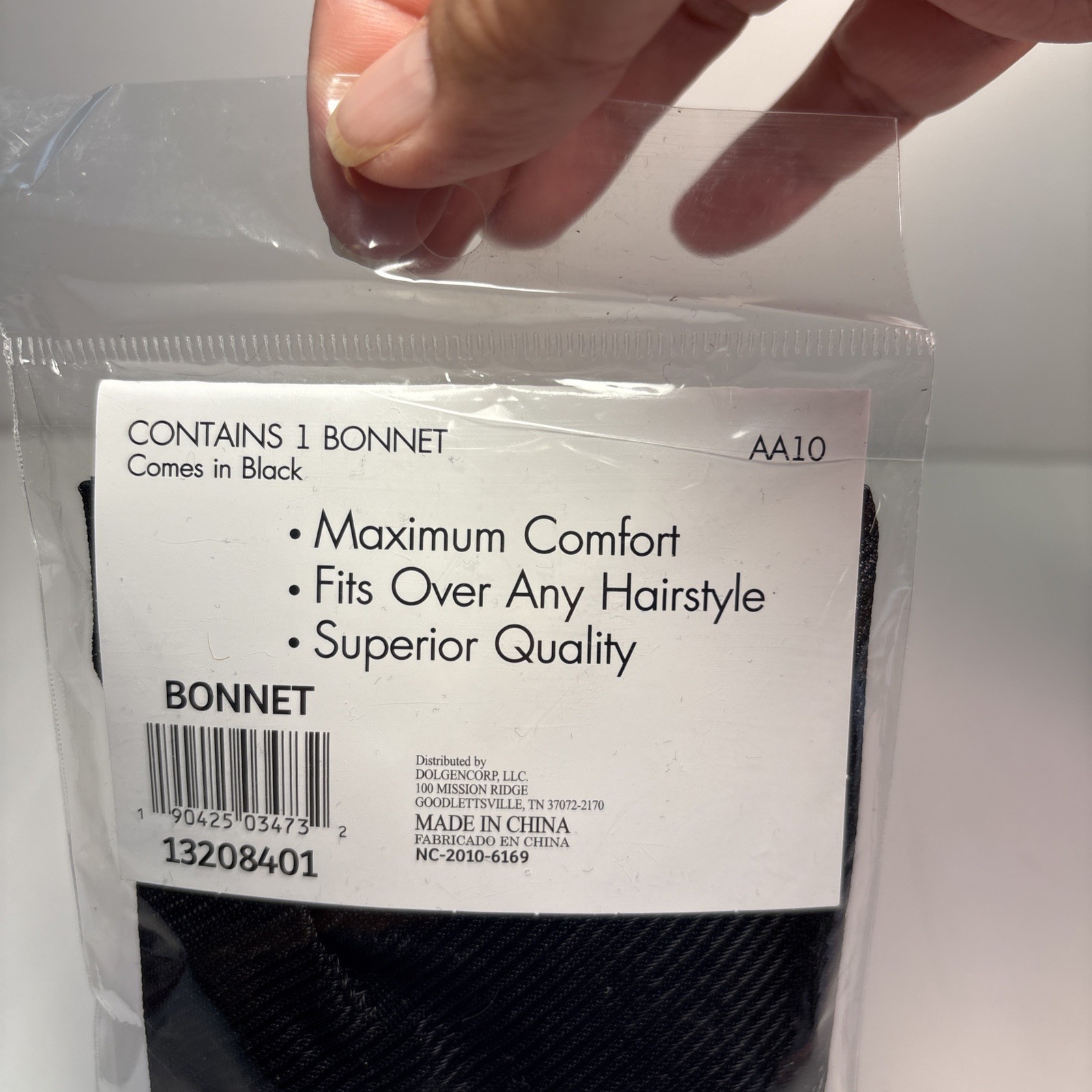 New Belle Black Bonnet 1pc Max Comfort Fits Over Any Hairstyle Superior Quality