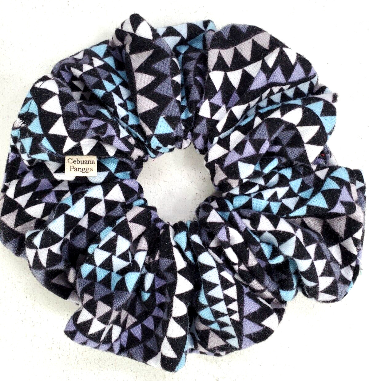 Handmade Women’s Scrunchies size XL Black Cotton Snuggle Flannel Swirl Print New