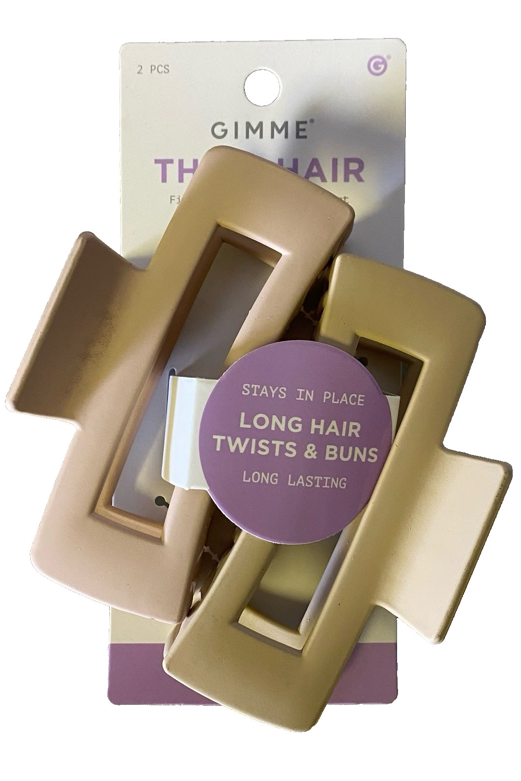 Gimme Beauty Rectangle Claw Clip Duo – Hair Clips with Velvet Like Finish