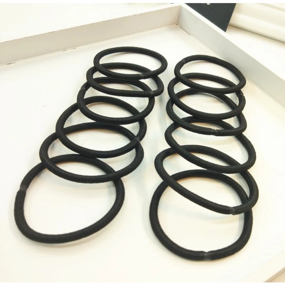 8X Flex Plastic Comfortable Hairbands +20Pcs Black Hair Ties Set for Women Girl