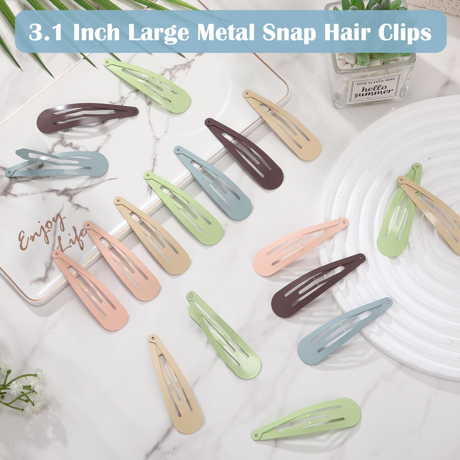 30 Pieces 3.1 Inch Large Metal Snap Hair Clips Nonslip Barrettes Women Hair A…