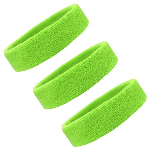 Sweat Bands/Headbands for Women Men Elastic Headband Sports neon green