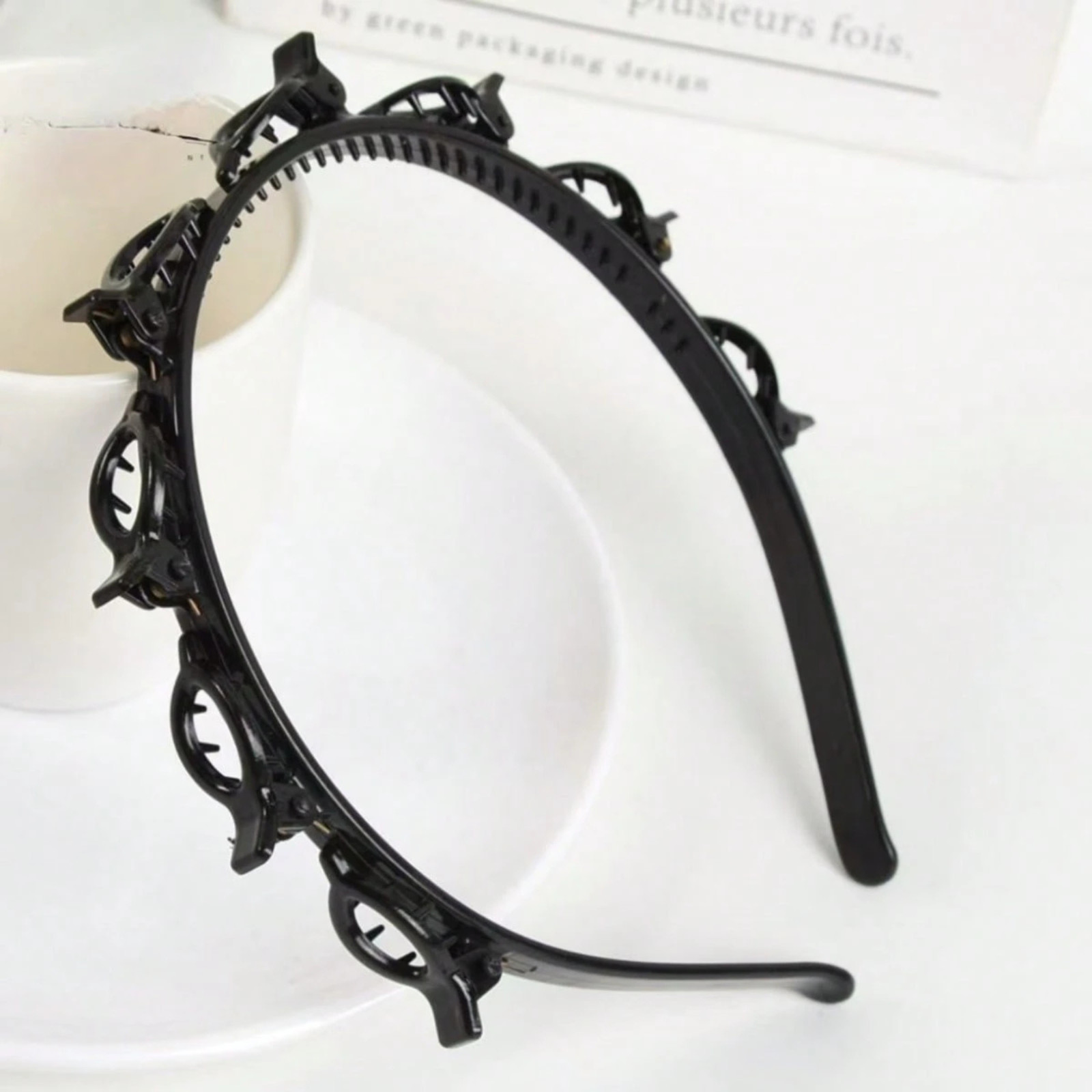 Butterfly Clip Headband For Womens Braided Curly Hair Clip Weave Bangs Hoop Band