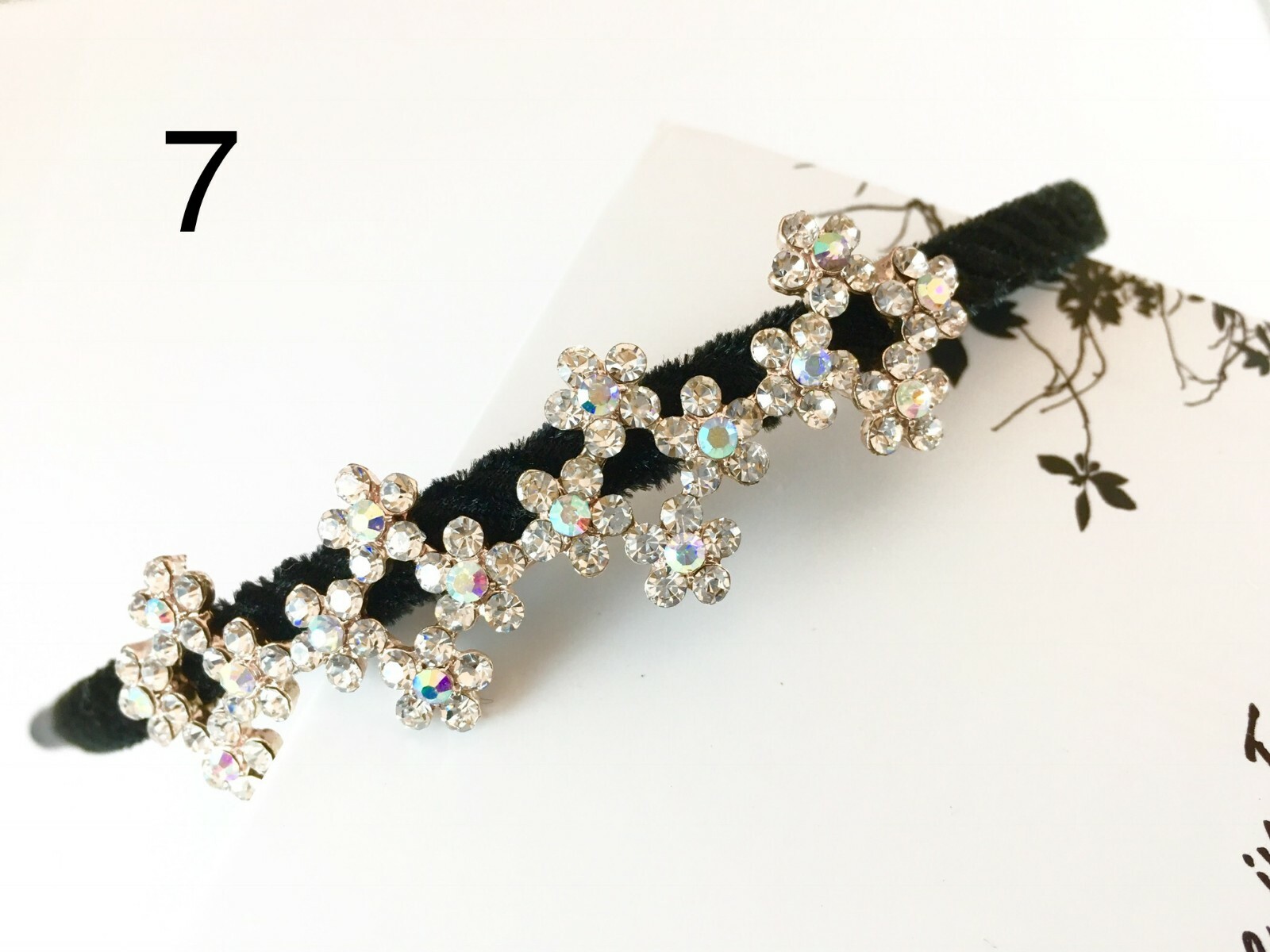 Skinny Black Headbands w/ Multi-Unique Shinny Crystal Designs (6 Options)