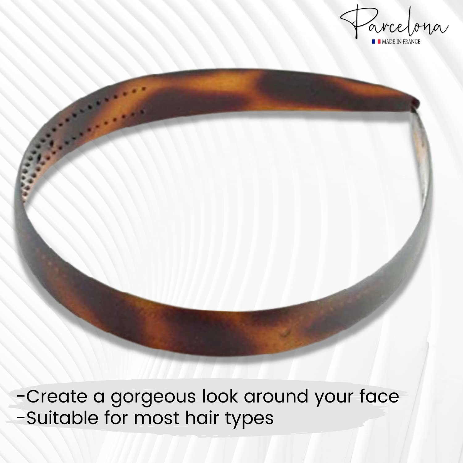 Parcelona French Wide 3/4″ Celluloid Headband Women Hair Accessories, Made in Fr