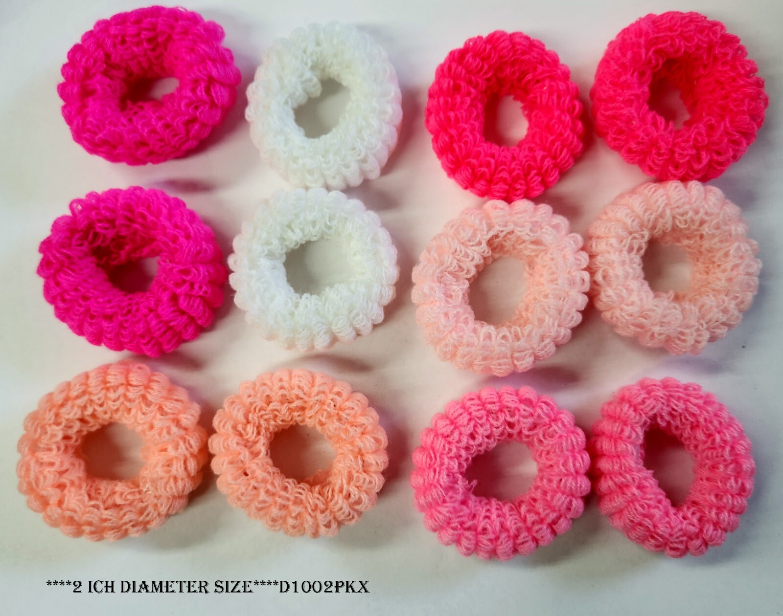 12 COUNT-1″ WIDTH- HAIR DONUT PONYTAIL HOLDER, SCRUNCHIES HAIR TWISTER–D1002