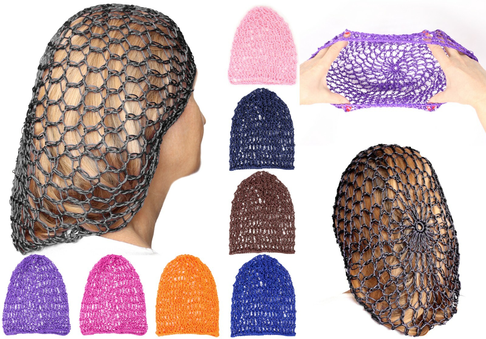 Crochet Hairnet Hair Net French Mesh Fish Net Snood