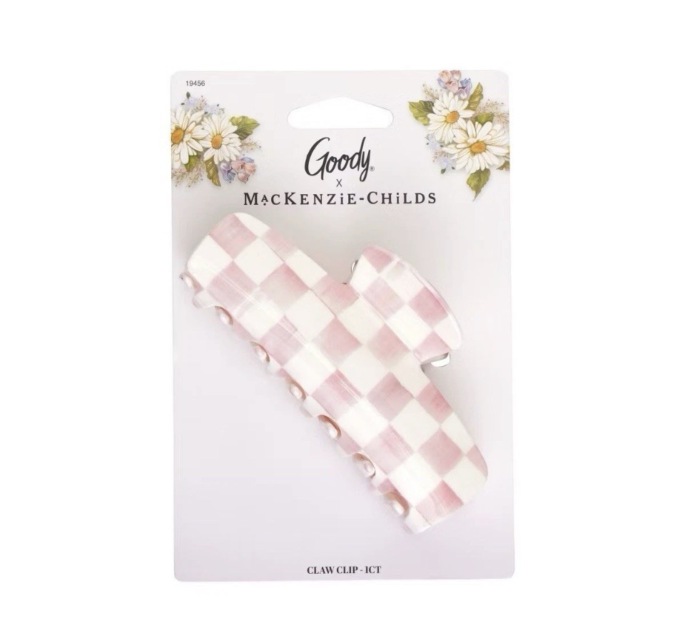 MacKenzie Childs x Goody Target 🎀 Pink Check Large Hair Claw Clip NEW In Stock
