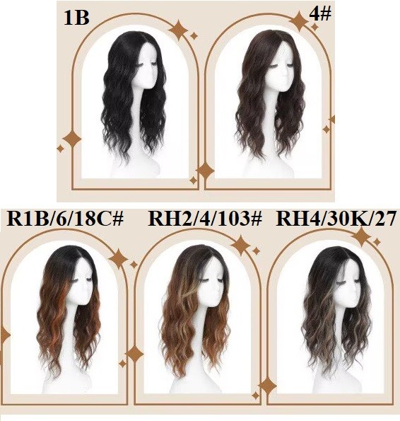 6.5″x5.5″Lace Frontal Wave Synthetic Hair Topper for Women Clip in Ombre 20″