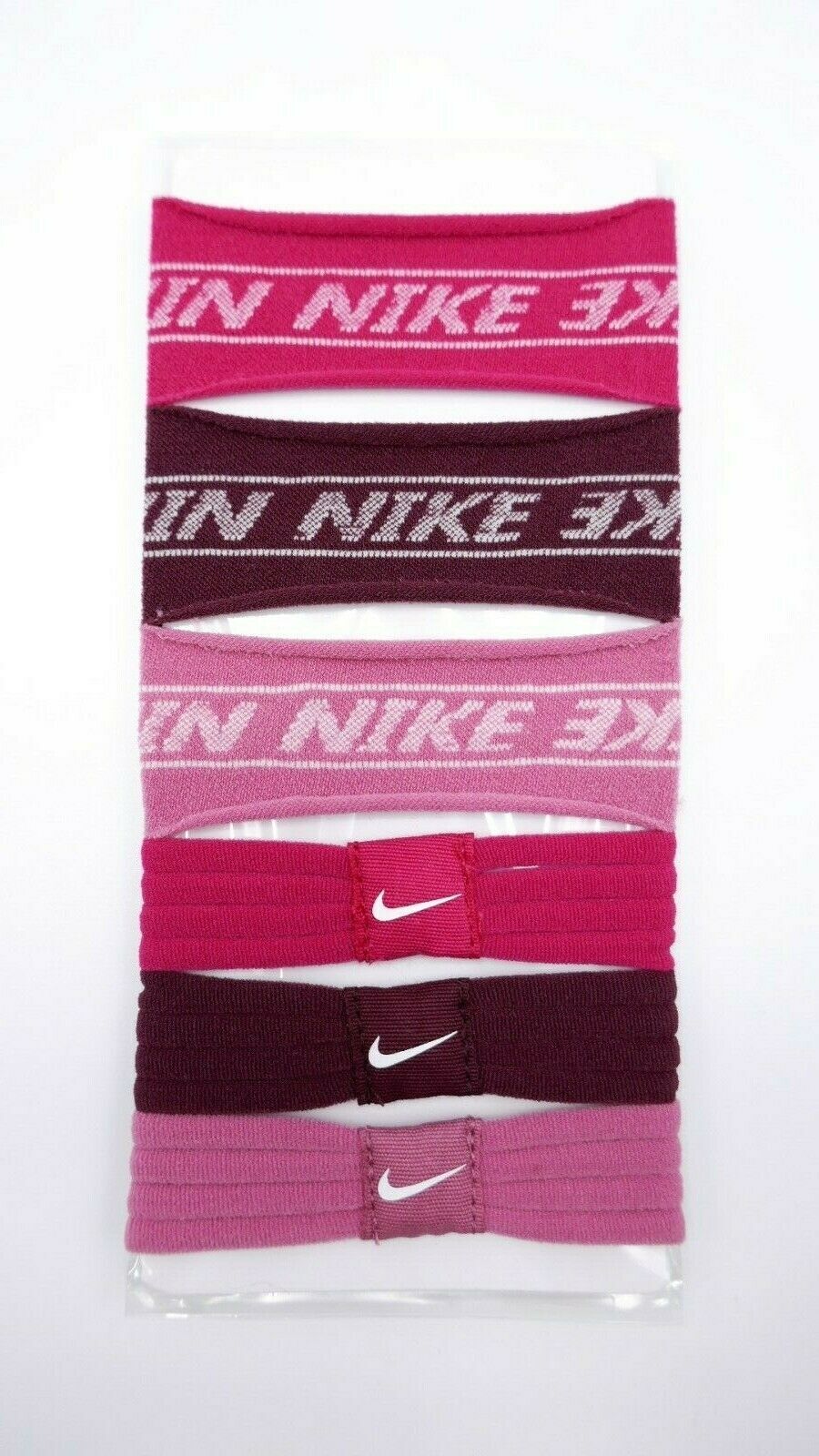 Nike Seamless Ponytail Hairbands 6 Pack Rust Pink/Desert Berry/Dark Beetroot