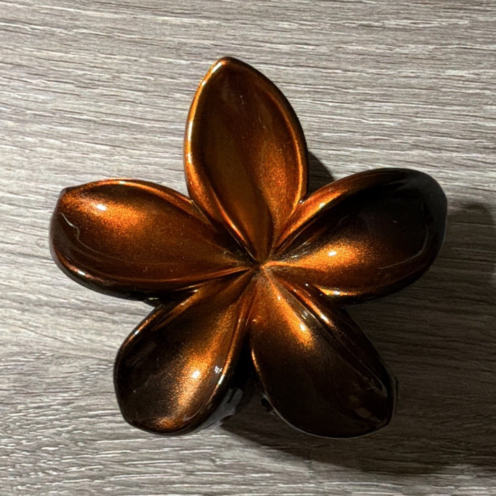 Flower Shaped Hair Claw Clip Bronze Plastic Solid Pattern Casual All Hair Types
