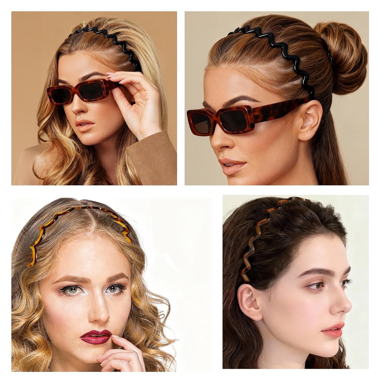 2026 Zigzag Headbands for Women, 2-Pack U-Shaped Hair Comb Headbands, Non-Slip