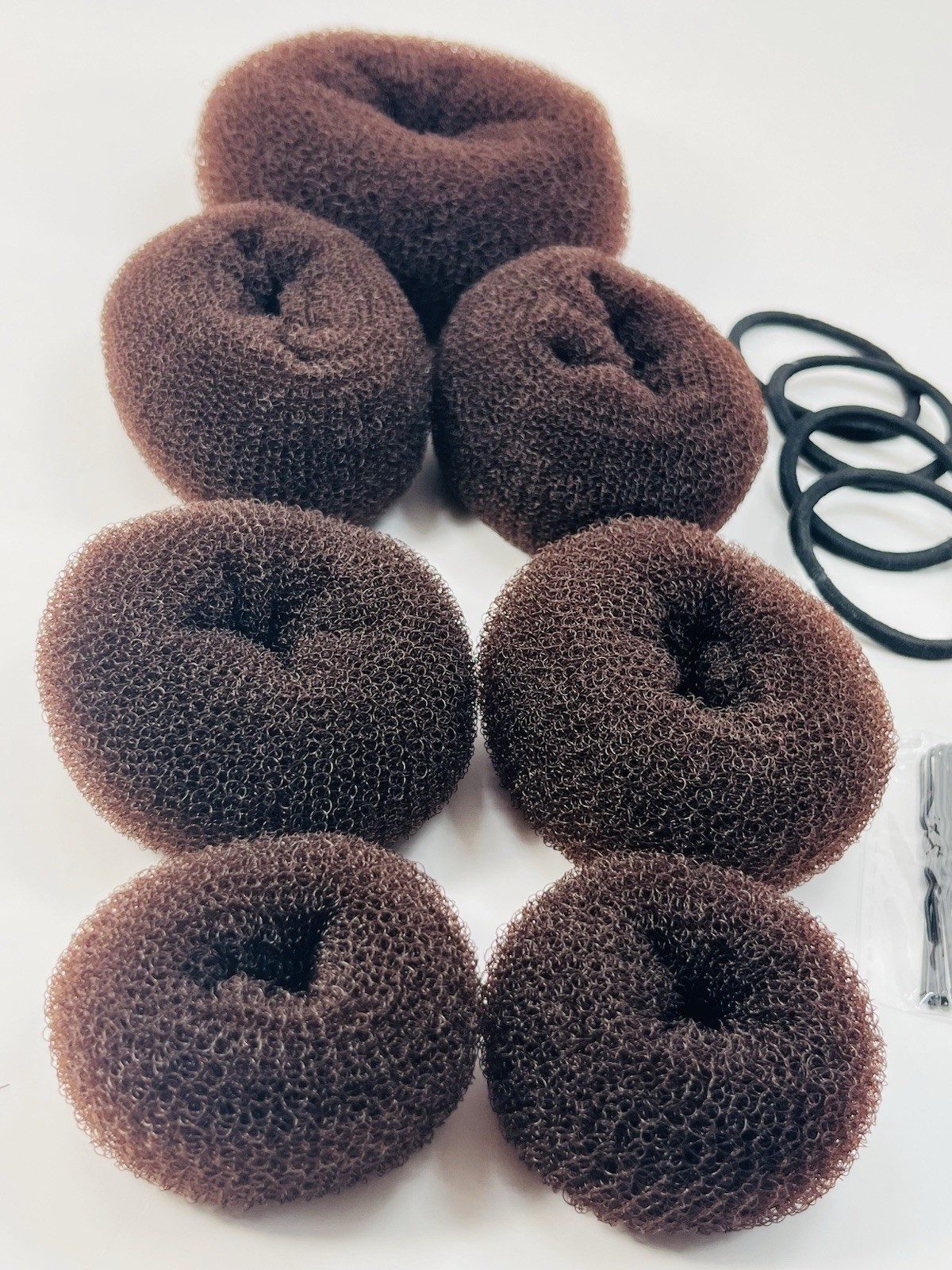 Teenitor Donut Hair Bun Maker Set – 7 Donuts, Bands & Pins – Dark Brown