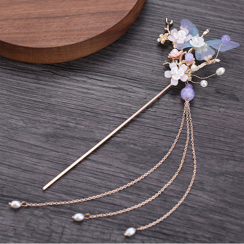 Handmade Chinese Hairpin Set Hair Comb Hair Stick Earring Hanfu Accessory Decor