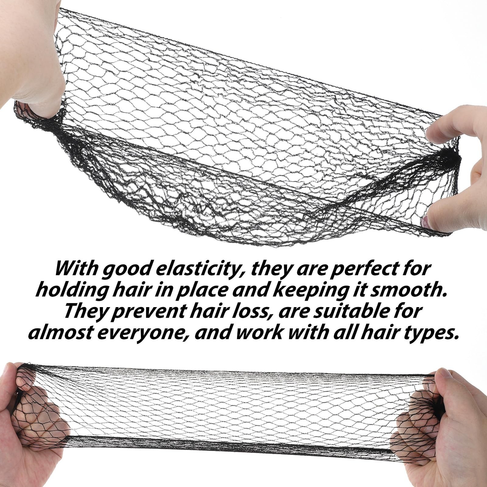 20 Pcs Hair Nets for Women Wig Black Mesh Net Reusable Elastic for…