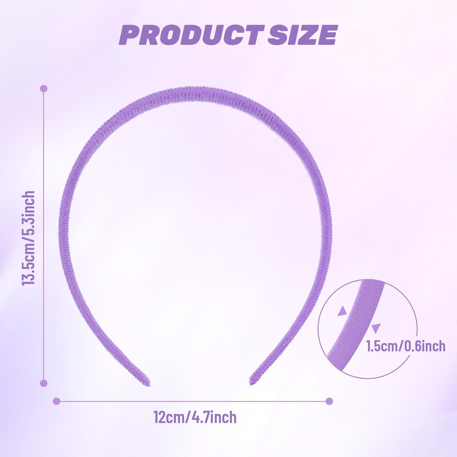20 Pieces Width 1.5cm/0.6″ Solid Cloth Covered Blank Plain Plastic Headbands …