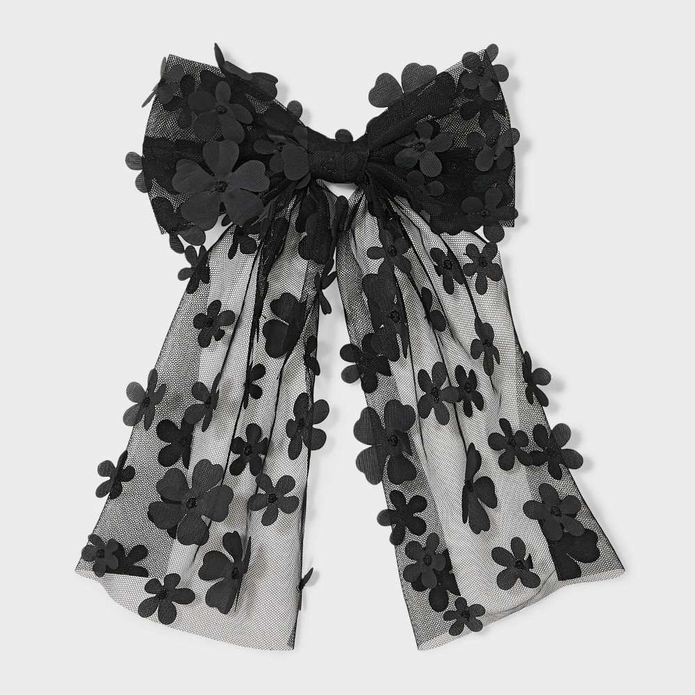 3D Flower Bow Hair Barrette – Wild Fable Black