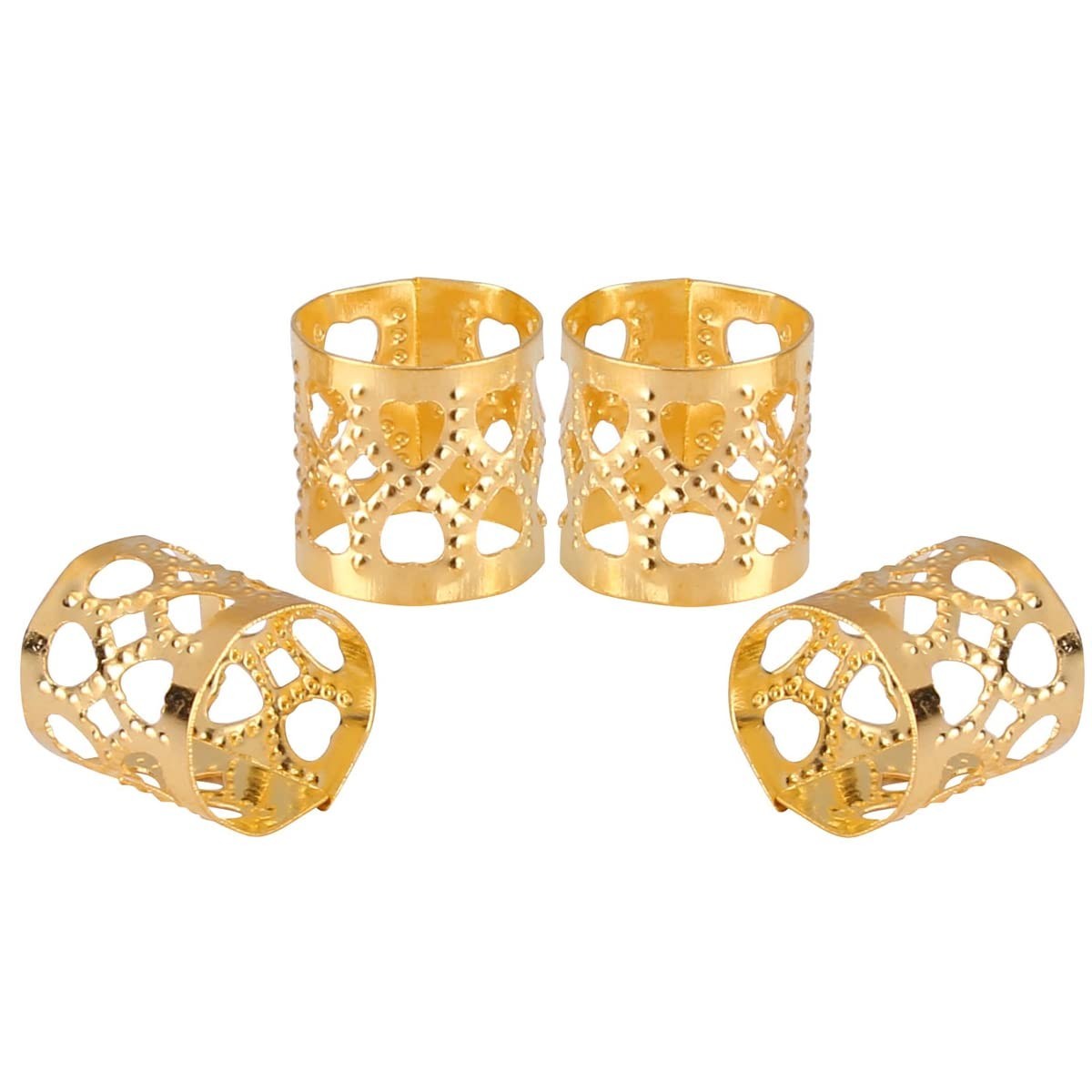 Unique 200-Piece Braid Rings – Etched Metal Cuffs Perfect for All Hairstyles