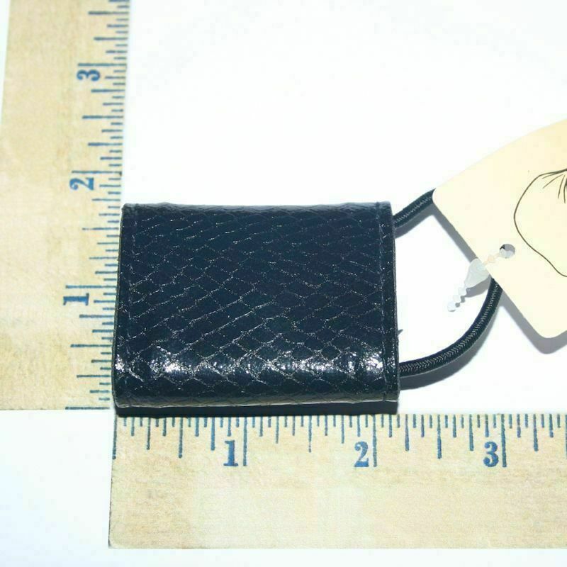 Ponytail Holder Cover Cuff Biker Hair Tie Alligator Faux Leather Flex Bendable