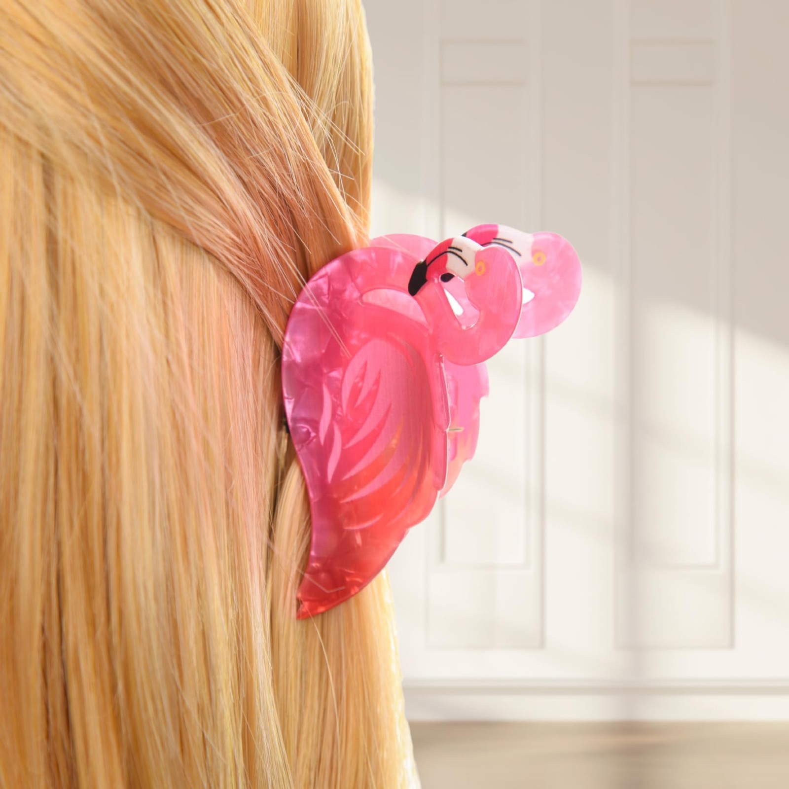 Flamingo Hair Clips Animal Hair Claw Clips Pink Flamingo Hair Barrette Summer…