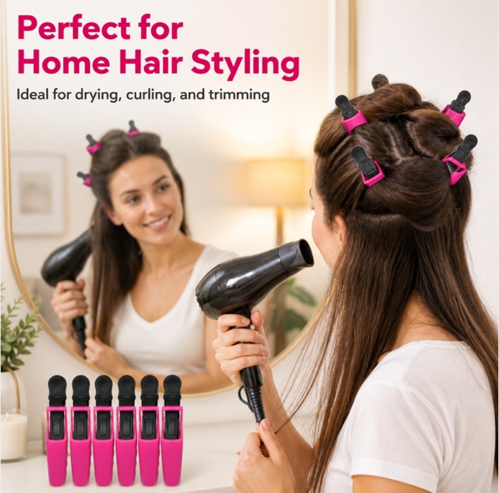 6 Pcs Salon Beak Hair Clips – Crocodile Alligator Clasps, Twisted Claw Hair Clip