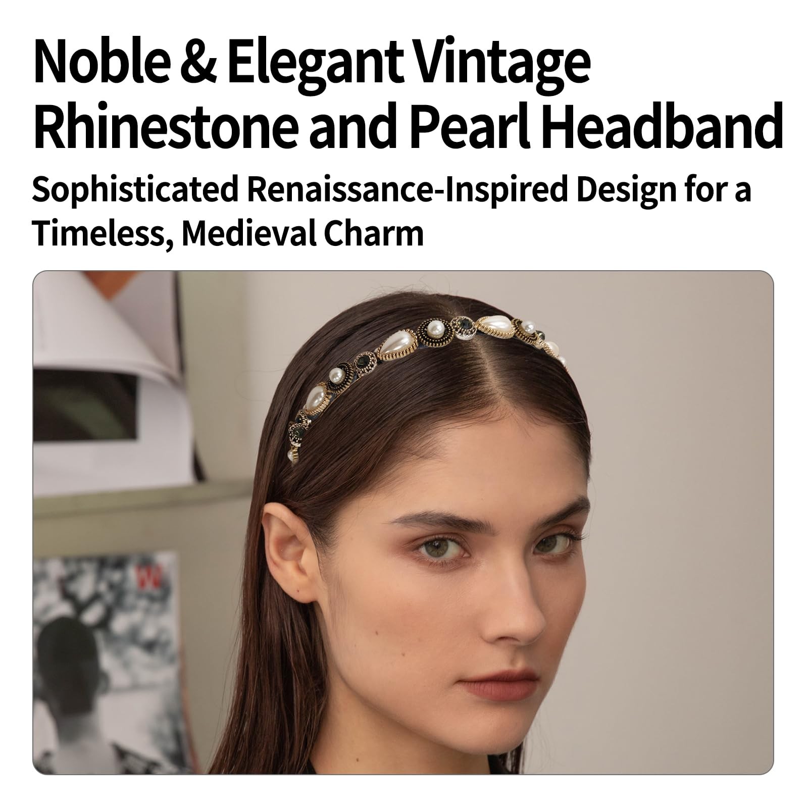 2 Pcs Vintage Headband for Decorative Baroque Renaissance Headdress Thin Medi…