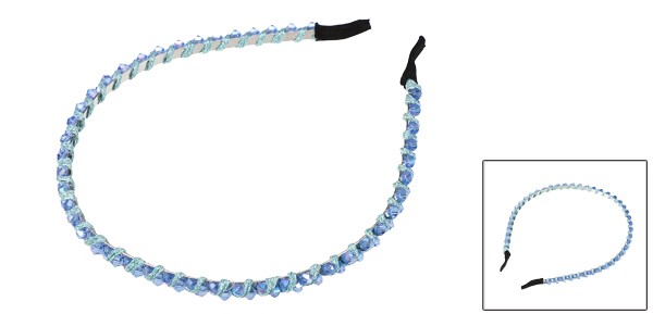 Pieces of 1 Rhinestone Hair Hoop Headband Hairband for Women 0.24 In Wide Blue